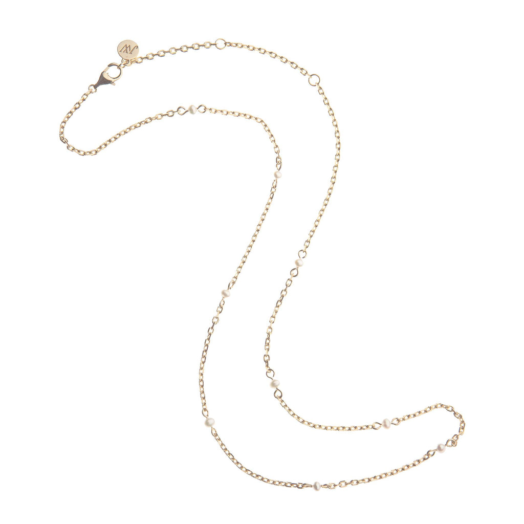 Adjustable Pearl Station Necklace